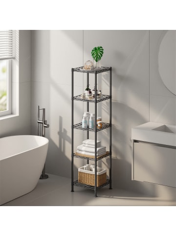 SONGMICS Standregal Dalten in Schwarz - (B)30 x (H)121 x (T)30 cm