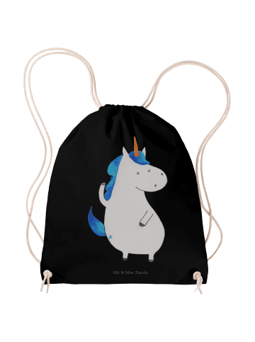 Mr. & Mrs. Panda Sportbeutel Einhorn Mann ohne Spruch in Schwarz
