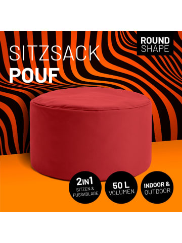Lumaland Sitzsack-Hocker Pouf rund 50l rot  rot
