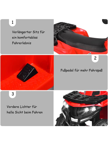 COSTWAY 6V Elektro Quad 3-6 Jahren in Rot