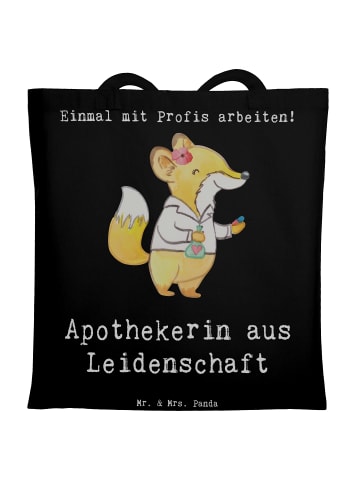 Mr. & Mrs. Panda Tragetasche Apothekerin Leidenschaft mit Spruch in Schwarz