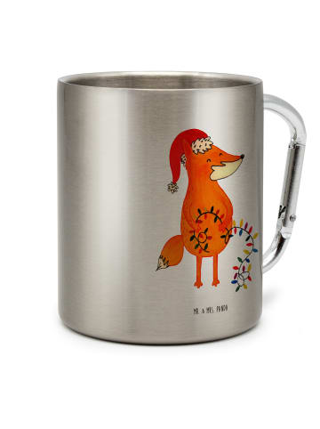 Mr. & Mrs. Panda Thermobecher Fuchs Weihnachten ohne Spruch in Silber