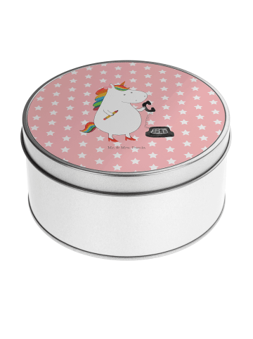 Mr. & Mrs. Panda Blechdose rund Einhorn Sekretärin ohne Spruch in Rot Pastell