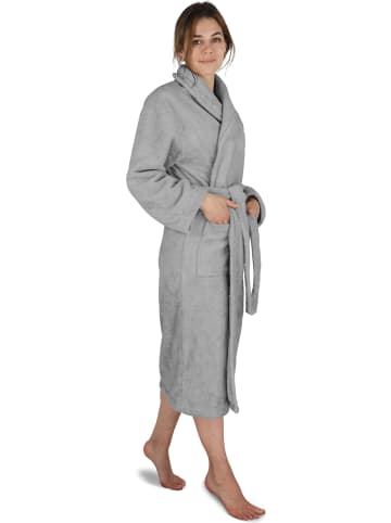 normani Unisex Baumwoll-Bademantel 450 g/m² Flee in Grau