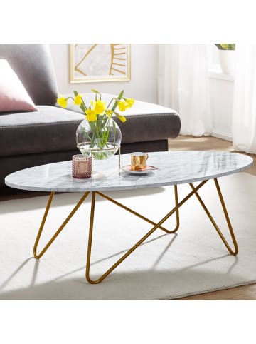 FineBuy Couchtisch in Weiß / MDF / 60x120x40