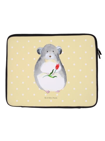 Mr. & Mrs. Panda Laptop Hülle Chinchilla Blume ohne Spruch in Gelb Pastell