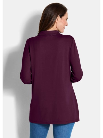 GOLDNER Halbarm Blusenshirt mit Hemdkragen in bordeaux