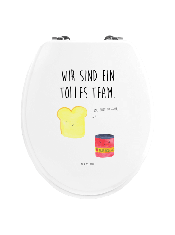 Mr. & Mrs. Panda Toilettendeckel Toast Marmelade mit Spruch in Weiß