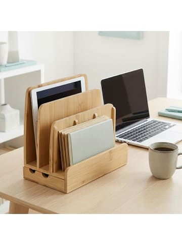 relaxdays 3tlg. Schreibtischorganizer-Set in Natur
