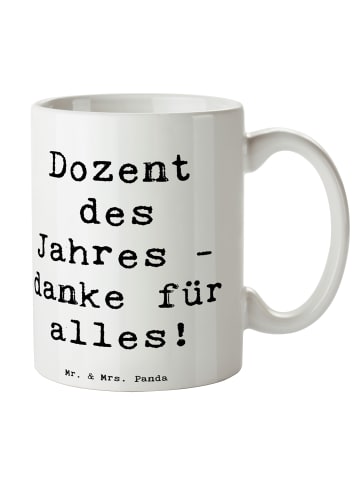Mr. & Mrs. Panda Tasse Spruch Dozent des Jahres mit Spruch in Weiß