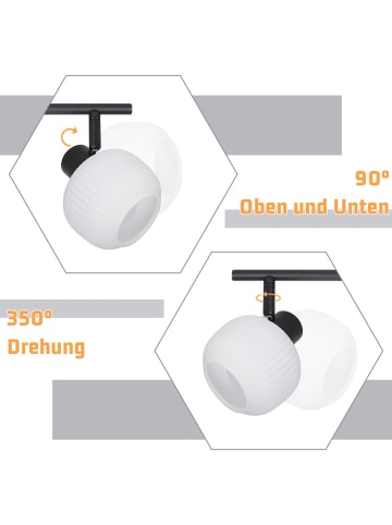 ZMH Deckenleuchte in schwarz 4-flammige E14 Glas Morden schwenkbar Deckenspots