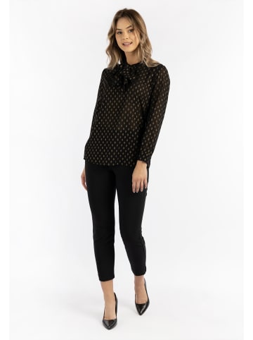DreiMaster Damen Schluppenbluse in Schwarz Gold
