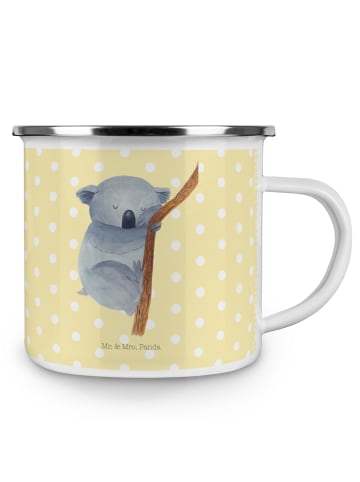 Mr. & Mrs. Panda Camping Emaille Tasse Koalabär ohne Spruch in Gelb Pastell