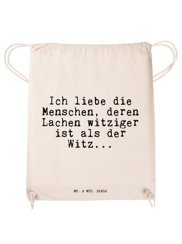 Mr. & Mrs. Panda Turnbeutel Ich liebe die Menschen,... mit Spruch in Creme