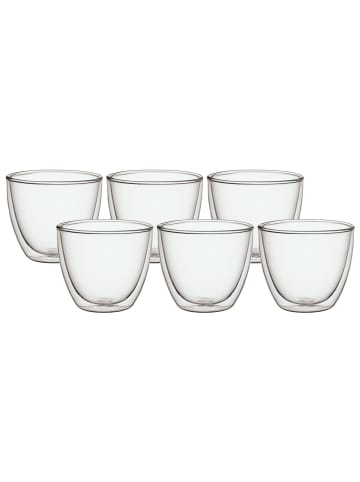 Villeroy & Boch 6er Set Doppelwandige Becher Manufacture Rock in Transparent 250 ml in transparent