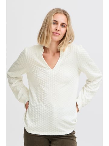 PULZ Jeans Langarmbluse PZEBBA LS Tshirt 50208425 modische Bluse in Weiß