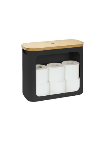 relaxdays Toilettenpapier Aufbewahrung in Schwarz - (B)43 x (H)36 x (T)17 cm