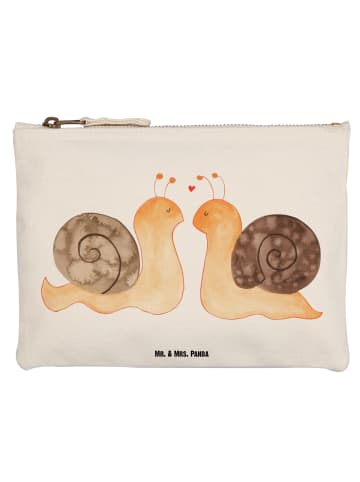 Mr. & Mrs. Panda Schminktasche Schnecken Liebe ohne Spruch in Weiß