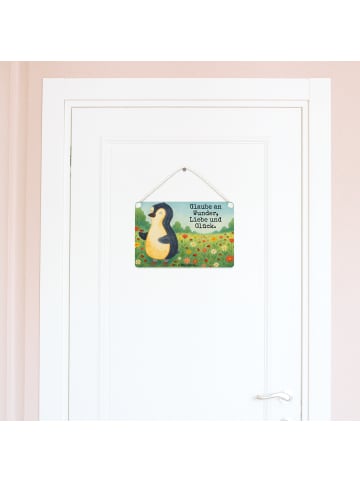 Mr. & Mrs. Panda Schild Pinguin Marienkäfer Design mit Spruch in Weiß