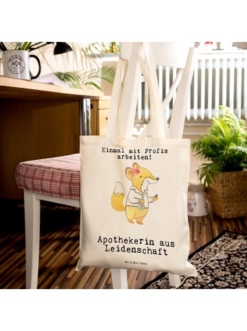 Mr. & Mrs. Panda Tragetasche Apothekerin Leidenschaft mit Spruch in Creme