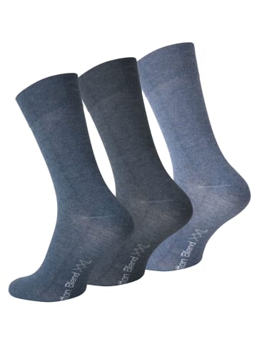 Cotton Prime® XXL Socken 3 Paar, in Übergröße in Blautöne