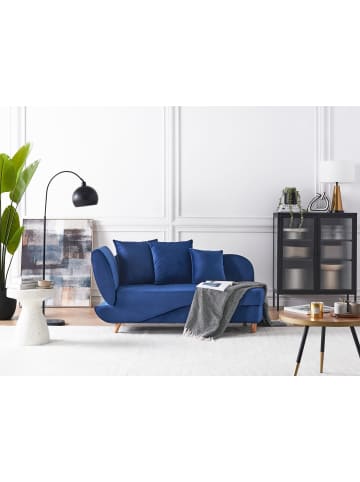 Chaiselongue MERI in Blau/Braun - (W) 155 x (H) 76 x (L) 69 cm linksseitig