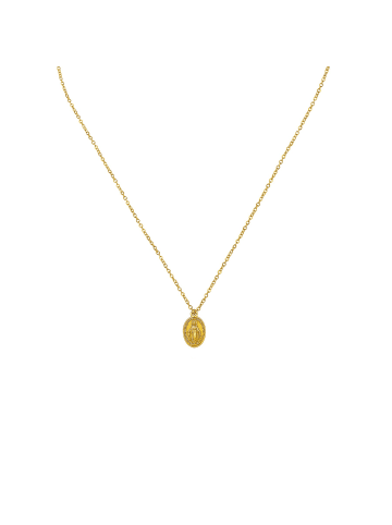ANELY Halskette mit ovalem Anhänger 70 cm Modeschmuck in Gold