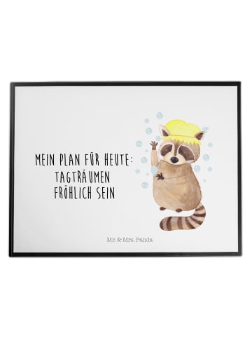 Mr. & Mrs. Panda Schreibunterlage Waschbär mit Spruch in Weiß