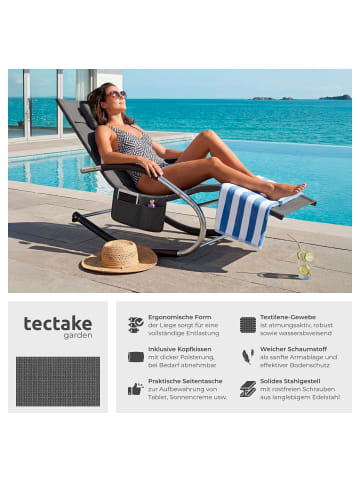 tectake ergonomische Sonnenliege, Belastbarkeit 120 kg, 62 x 146 x 92 cm