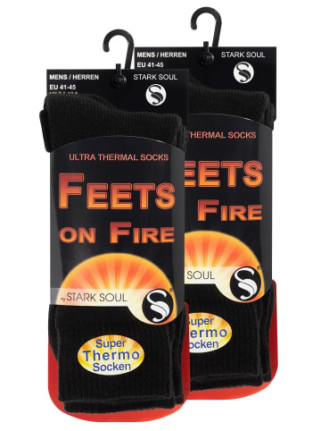 Stark Soul® Thermo Socken  2er Pack FEETS on FIRE in Schwarz