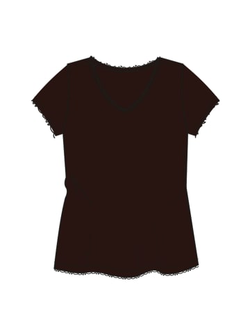Smith&Soul Short Sleeve Sweat V-Neck in Dark Choc