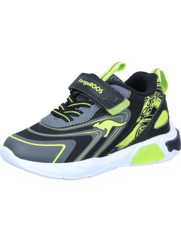 Kangaroos Sneakers Low in jet black/lime