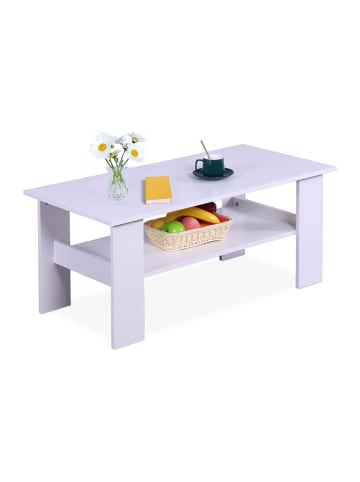 relaxdays Couchtisch in Weiß - (B)100 x (H)53,5 x (T)50 cm