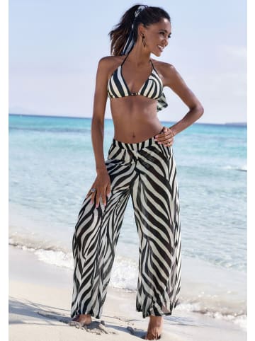 French Connection Strandhose in schwarz-creme bedruckt