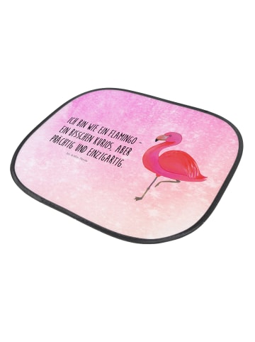 Mr. & Mrs. Panda Auto Sonnenschutz Flamingo Classic mit Spruch in Aquarell Pink