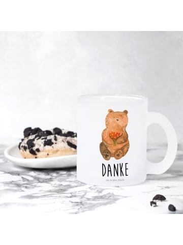 Mr. & Mrs. Panda Glas Bär Dankbar mit Spruch in Transparent
