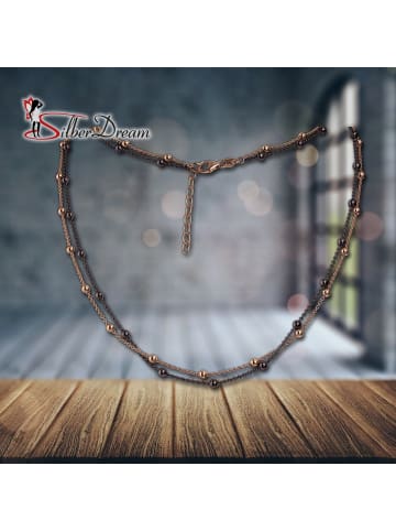 SilberDream 925 Silber, vergoldet (Gelbgold 333) Damen Ketten Kugeln  ca. 42cm + 3cm