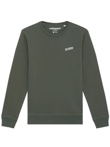 wat? Apparel Sweatshirt Go Green in Khaki