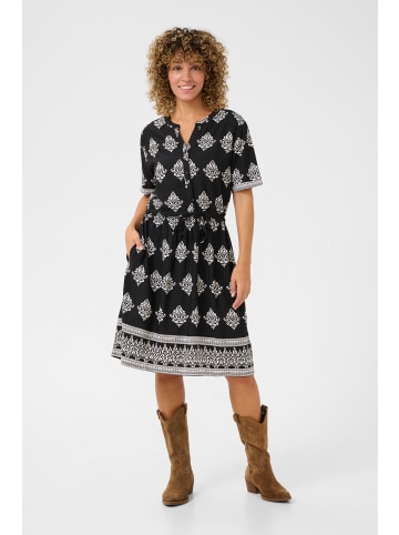 Cream Kleid CRTiah Feminine in Black Damask Pattern