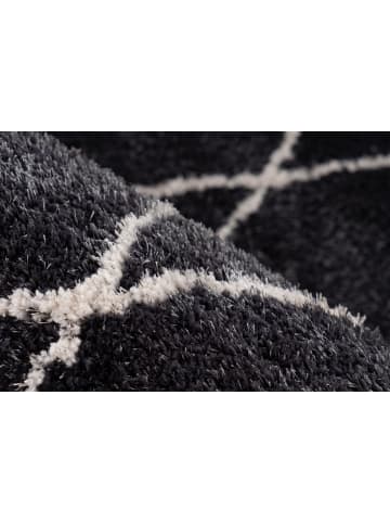 Kayoom Hochflor Teppich Orlando 425 in anthrazit - rechteckig