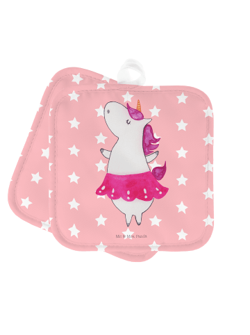 Mr. & Mrs. Panda Topfuntersetzer Einhorn Ballerina ohne Spruch in Rot Pastell