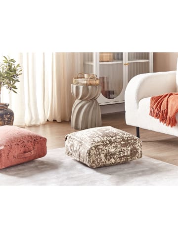 Beliani Bodenkissen SHASA in Beige/Braun - (W) 50 x (H) 20 x (L) 50 cm