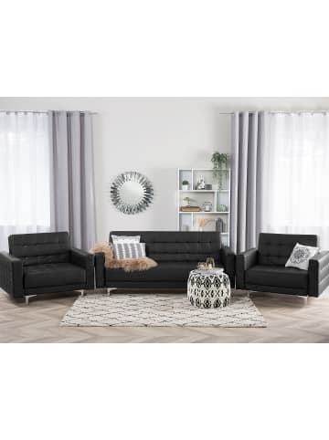 Beliani 3-tlg Sitzgruppe ABERDEEN in Schwarz/Silber