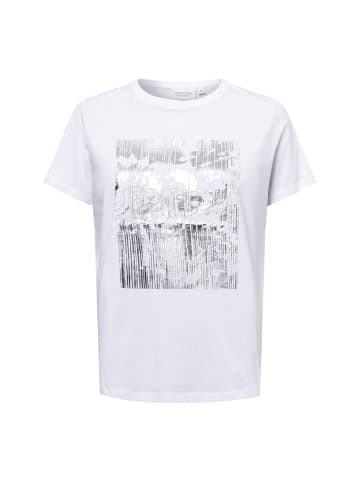 comma T-Shirt in weiß silber