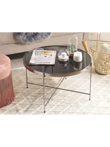 Beliani Couchtisch LUCEA in Schwarz/Silber - (W) 63 x (H) 38 x (L) 63 cm