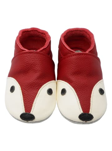 Yalion Leder-Krabbelschuhe "Fuchs" in Rot