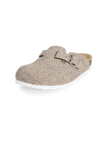 VITAFORM Wollfilz Clogs in beige-meliert