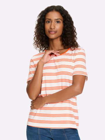 Heine Shirt in orange-ecru-gestreift