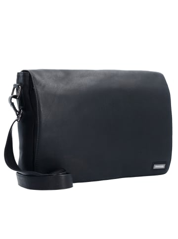 Greenland Nature Black Nappa Messenger Leder 38 cm in black