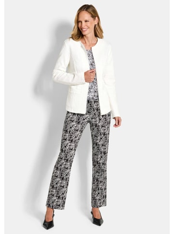 GOLDNER Kurzgröße:  Elegante Baumwolljacke mit Struktur in weiß